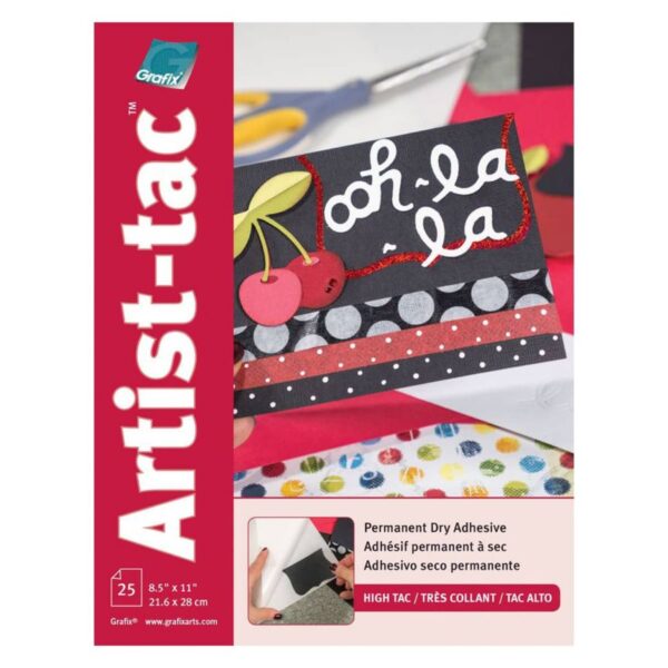 Grafix Artist-Tac Permanent Dry Adhesive Sheets (25 Pack) - Image 2