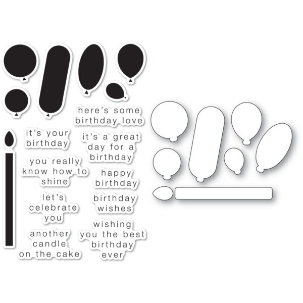 Poppystamps Clear Stamp & Die Set — Balloon Celebrations CB518