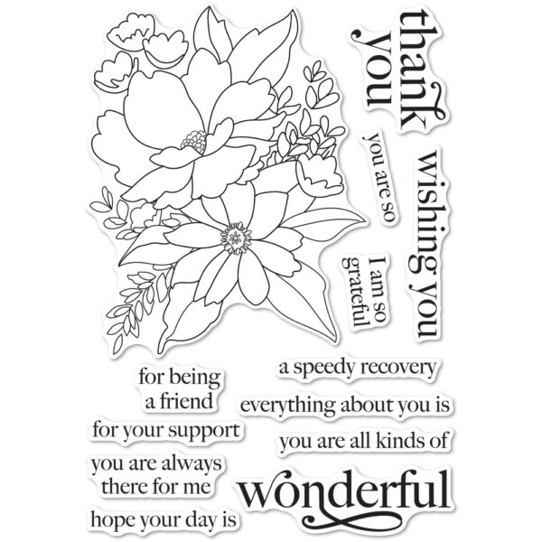 Memory Box Clear Stamp Set -- Breezy Bouquet CL5277