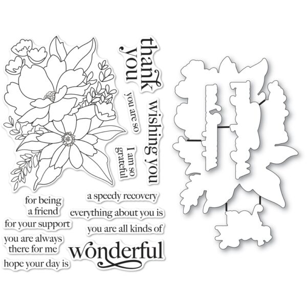 Memory Box Clear Stamp & Die Set -- Breezy Bouquet CL5277D