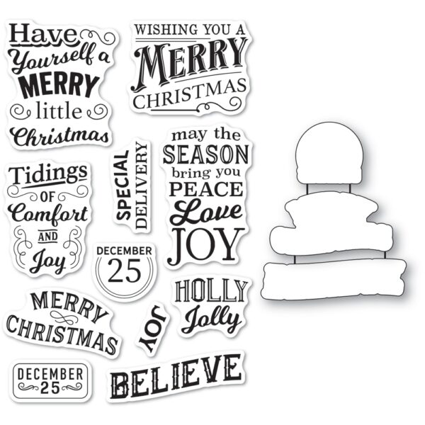 Memory Box Clear Stamp & Die Set -- Be Merry