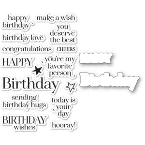 Memory Box Clear Stamp & Die Set -- Birthday Chic CL5288D