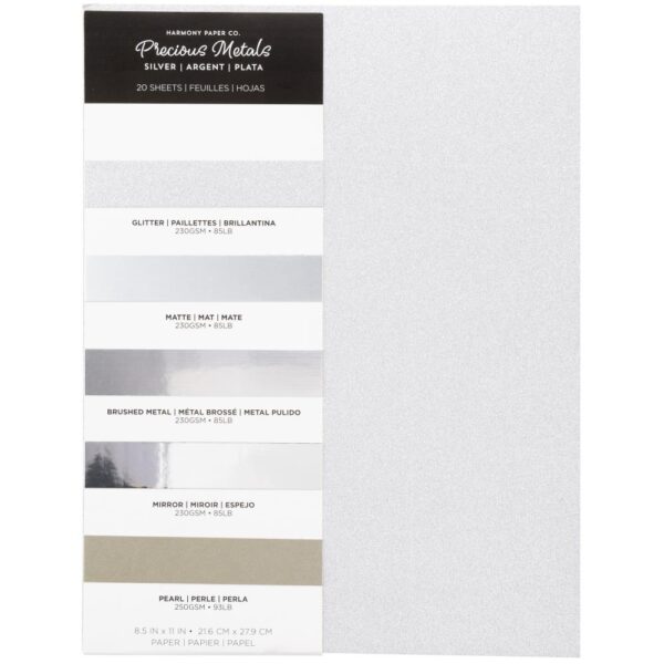 Harmony Precious Metals Cardstock -- Silver