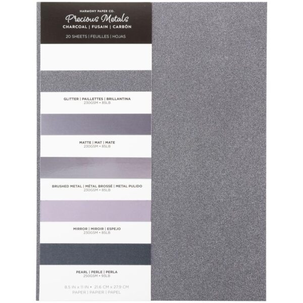 Harmony Precious Metals Cardstock -- Charcoal