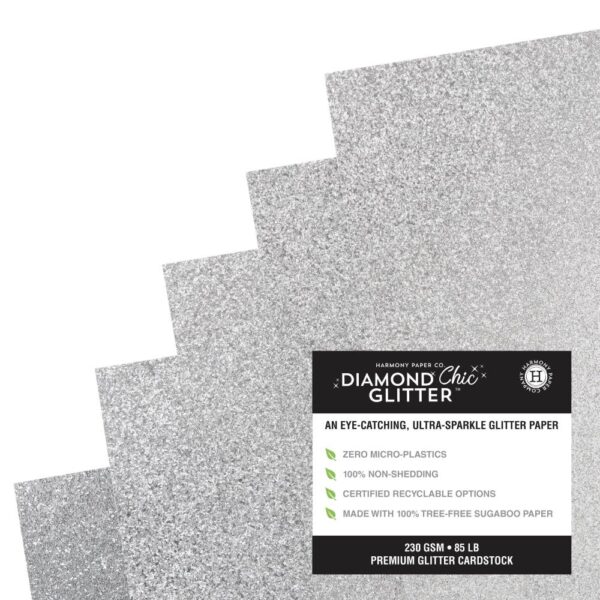 Harmony Diamond Chic Glitter Cardstock -- Platinum - Image 3