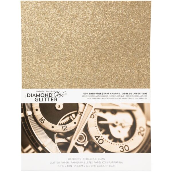 Harmony Diamond Chic Glitter Cardstock -- Rose Gold