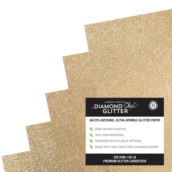 Harmony Diamond Chic Glitter Cardstock -- Rose Gold - Image 3