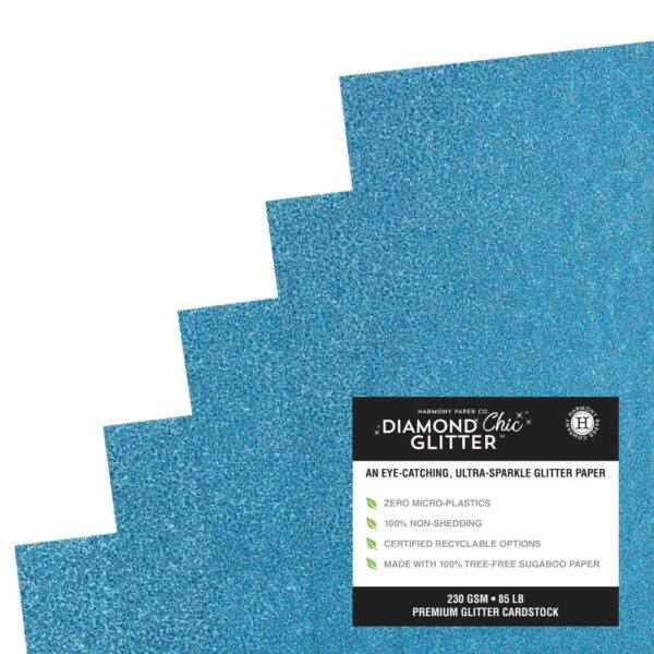 Harmony Diamond Chic Glitter Cardstock -- Turquoise - Image 3