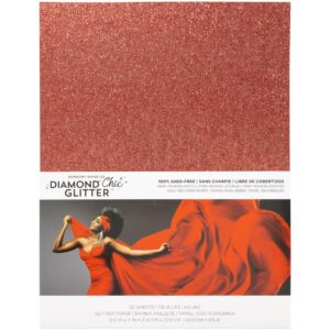 Harmony Diamond Chic Glitter Cardstock -- Scarlet