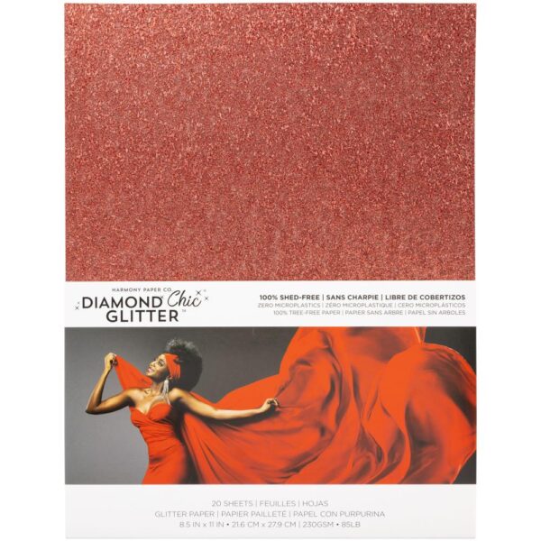 Harmony Diamond Chic Glitter Cardstock -- Scarlet