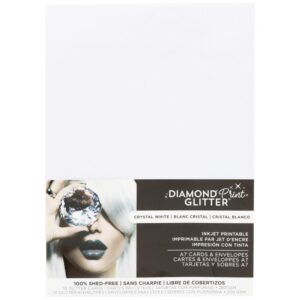Harmony Paper Inkjet Printable Glitter A-7 Cards & Envelopes -- Crystal White