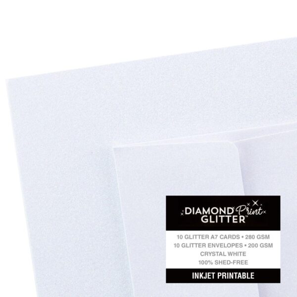 Harmony Paper Inkjet Printable Glitter A-7 Cards & Envelopes -- Crystal White - Image 4