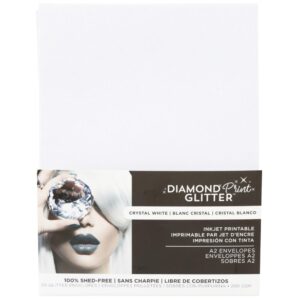 Harmony Paper Inkjet Printable Glitter A-2 Envelopes -- Crystal White