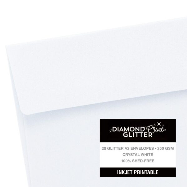 Harmony Paper Inkjet Printable Glitter A-2 Envelopes -- Crystal White - Image 4