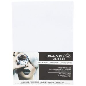 Harmony Paper Inkjet Printable Glitter A-7 Envelopes -- Crystal White
