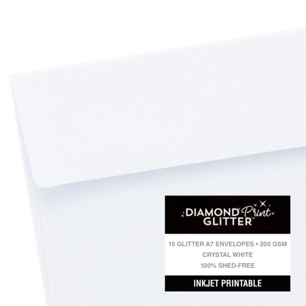 Harmony Paper Inkjet Printable Glitter A-7 Envelopes -- Crystal White - Image 4