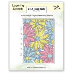 Lisa Horton Crafts Layering Stencils 5"X7" -- Bold Daisy Background