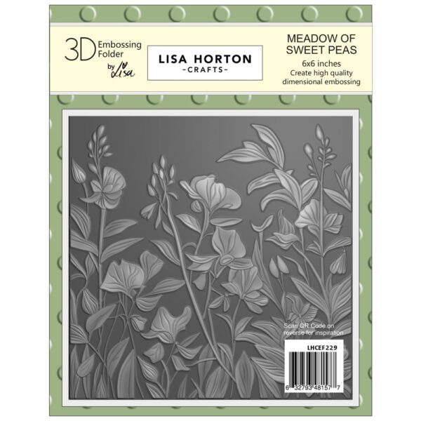 Lisa Horton Crafts Embossing Folder 6"X6" -- Meadow of Sweet Peas