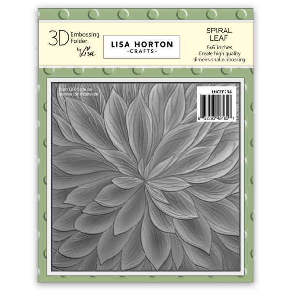 Lisa Horton Crafts Embossing Folder 6"X6" -- Spiral Leaf