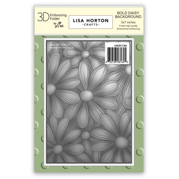 Lisa Horton Crafts Embossing Folder 5"X7" -- Bold Daisy Background