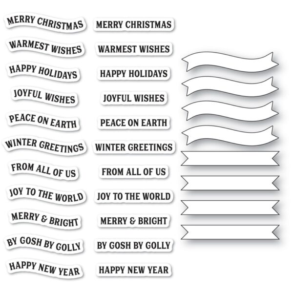 Poppystamps Clear Stamp & Die Set -- Holiday Banners CB517