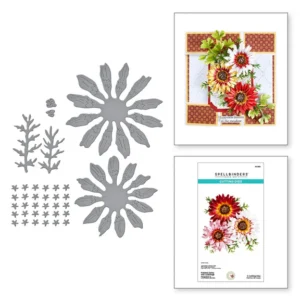Painted Daisy and Ladybugs Etched Dies