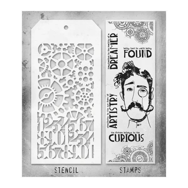 Tim Holtz Mixed-Media Stamps & Stencil Set — Observations, Gears and Countdown - Image 2