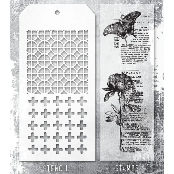 Tim Holtz Mixed-Media Stamps & Stencil Set — Botanic Collage, Plus and Focus - Image 2