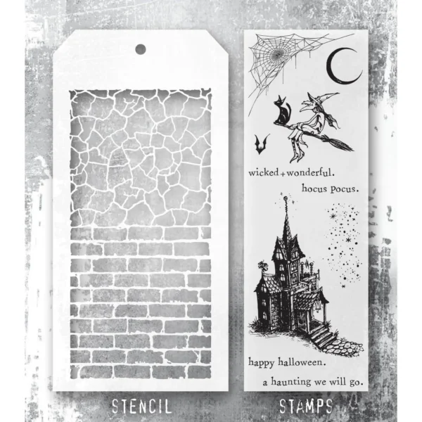Tim Holtz Mixed-Media Stamps & Stencil Set — Bewitching - Image 2