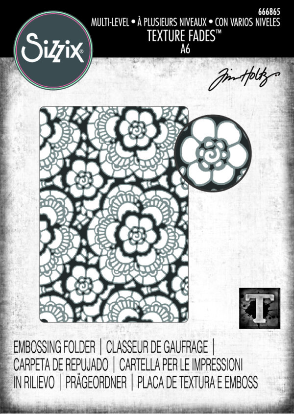 Sizzix Multi Level Textured Impressions Embossing Folder -- Vault Lace by Tim Holtz