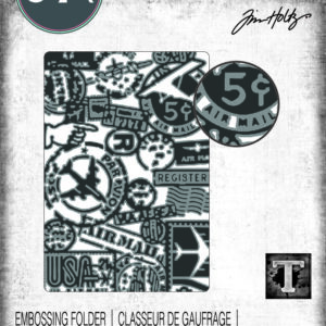 Sizzix Multi Level Textured Impressions Embossing Folder — Vault Airmail by Tim Holtz