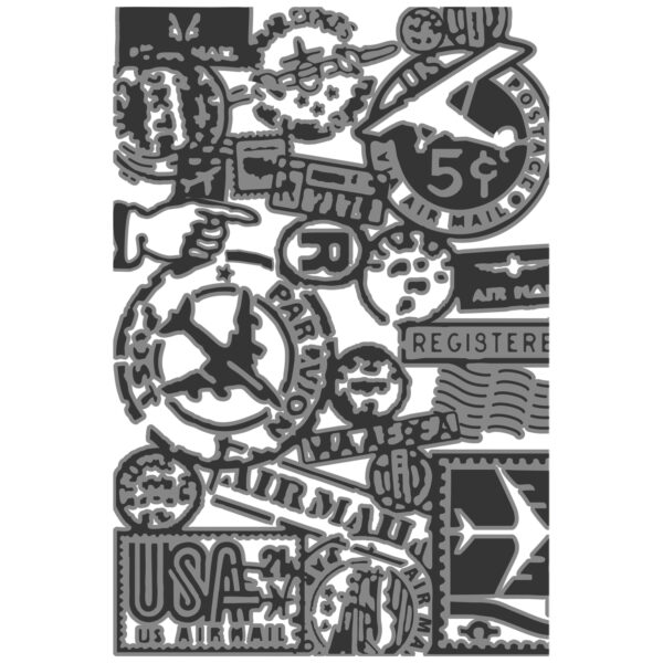 Sizzix Multi Level Textured Impressions Embossing Folder — Vault Airmail by Tim Holtz - Image 2