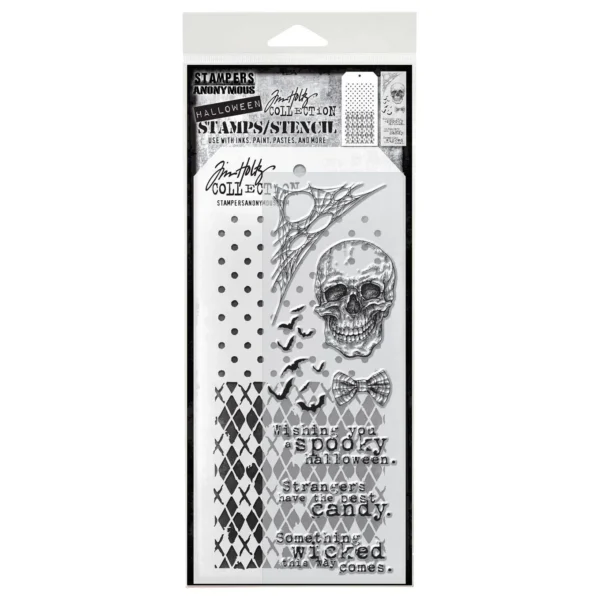 Tim Holtz Mixed-Media Stamps & Stencil Set — Life of the Party