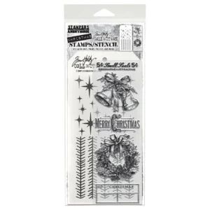 Tim Holtz Mixed-Media Stamps & Stencil Set — Department Store, Tinsel and Sparkle