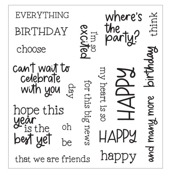Sizzix Clear Stamps Set 19PK - Happy Everything Sentiment by Catherine Pooler - Image 3