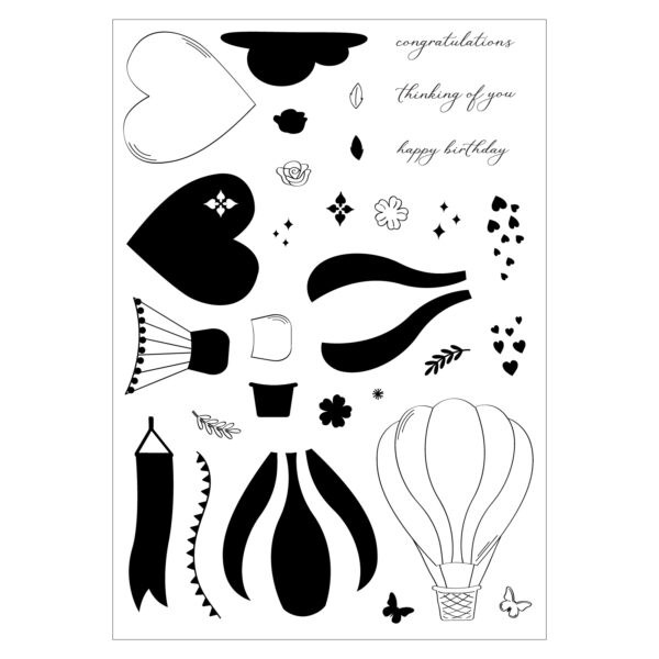 Sizzix A5 Clear Stamps Set 30PK - Up and Away by Catherine Pooler - Image 3