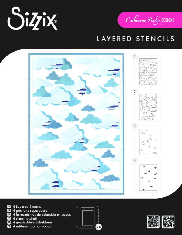 Sizzix A6 Layered Stencils 4PK - In the Clouds by Catherine Pooler