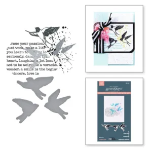 Collaged Birds BetterPress Plates & Die Set