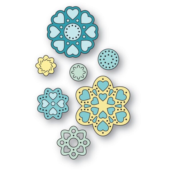 Poppystamps Craft Die – Heart Flowers 2704