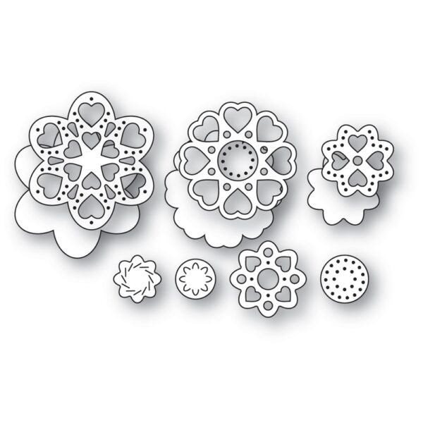 Poppystamps Craft Die – Heart Flowers 2704 - Image 2