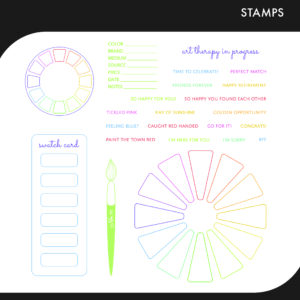 Sizzix A5 Clear Stamps Set 24PK - Swatch Cards by Eileen Hull (Expected in May 2025)
