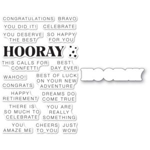 Poppystamps Craft Clear Stamp and Die Set -- Hooray CB520