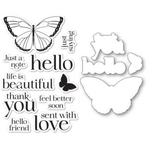 Memory Box Clear Stamp and Die Set -- Hello Butterfly CL5289D