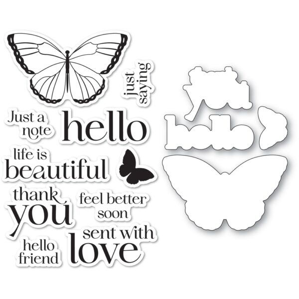Memory Box Clear Stamp and Die Set -- Hello Butterfly CL5289D