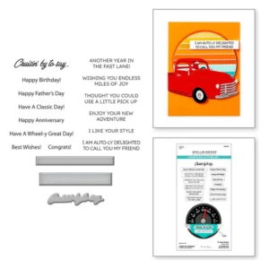 Cruisin' By Sentiments Clear Stamp & Die Set
