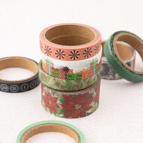 Vicki Boutin Evergreen & Holly Washi Tape W/Gold Foil Accents - Image 2
