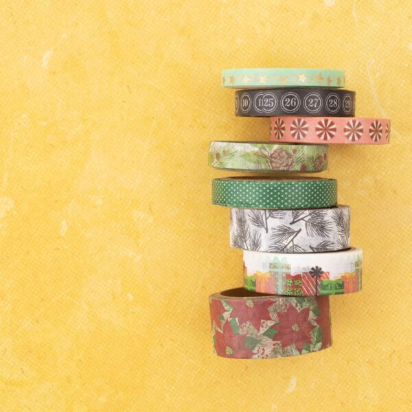 Vicki Boutin Evergreen & Holly Washi Tape W/Gold Foil Accents - Image 3