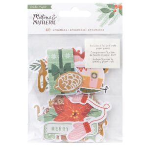 Mittens & Mistletoe Ephemera Die-Cuts -- Icons W/Gold Foil Accents