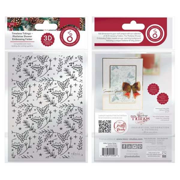 Tonic Studios 3D Embossing Folder --Mistletoe - Timeless Tidings - Image 2