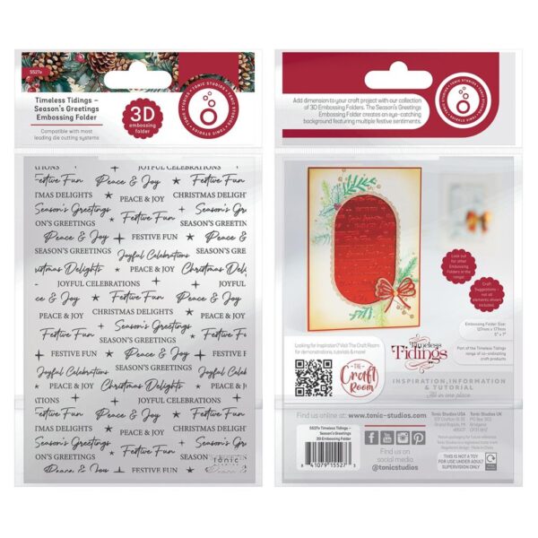 Tonic Studios 3D Embossing Folder -- Season's Greetings - Timeless Tidings - Image 2